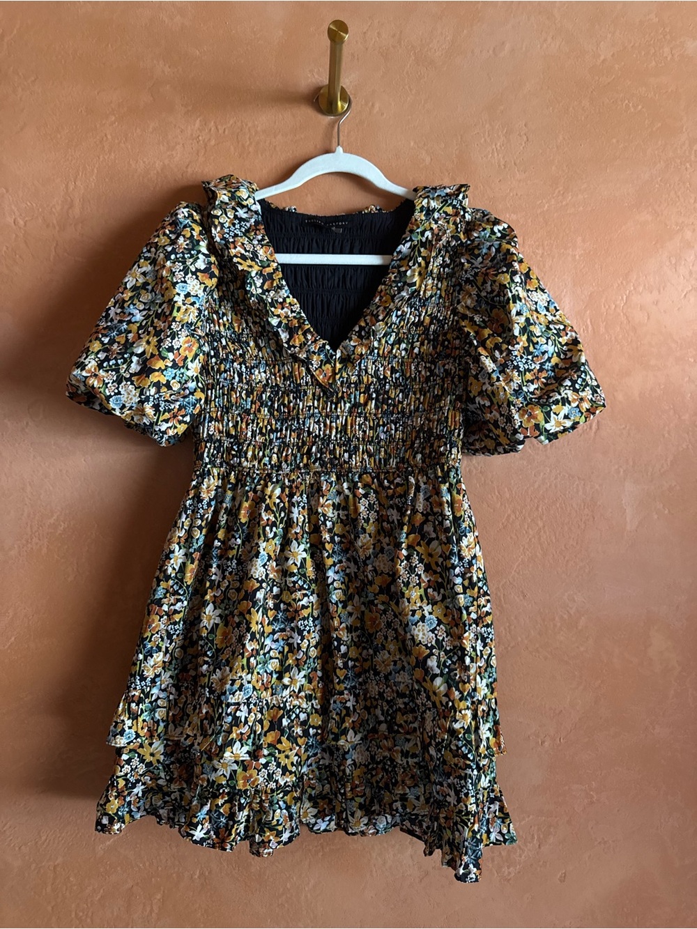 English Factory Floral Smocked Puff Sleeve Cottagecore Dress Small